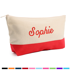 17.8 cm x 27.9 cm Embroidered cosmetic bags