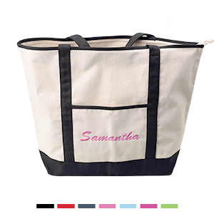 Custom Name Embroidered Canvas Tote Bag Embroidery 